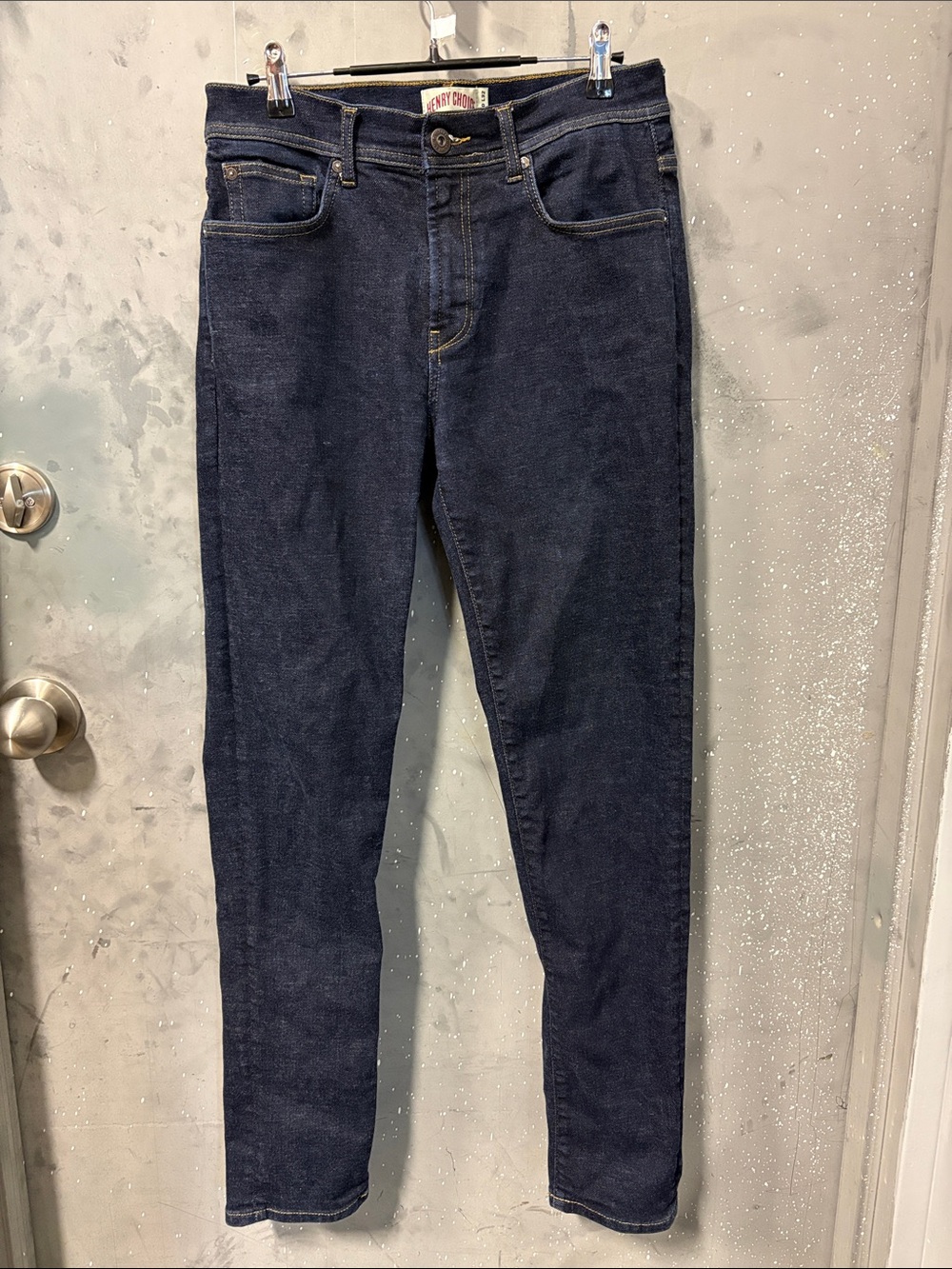 Men's Skinny Jeans in Deep Indigo Blue Y2K Henry Choice 1990s